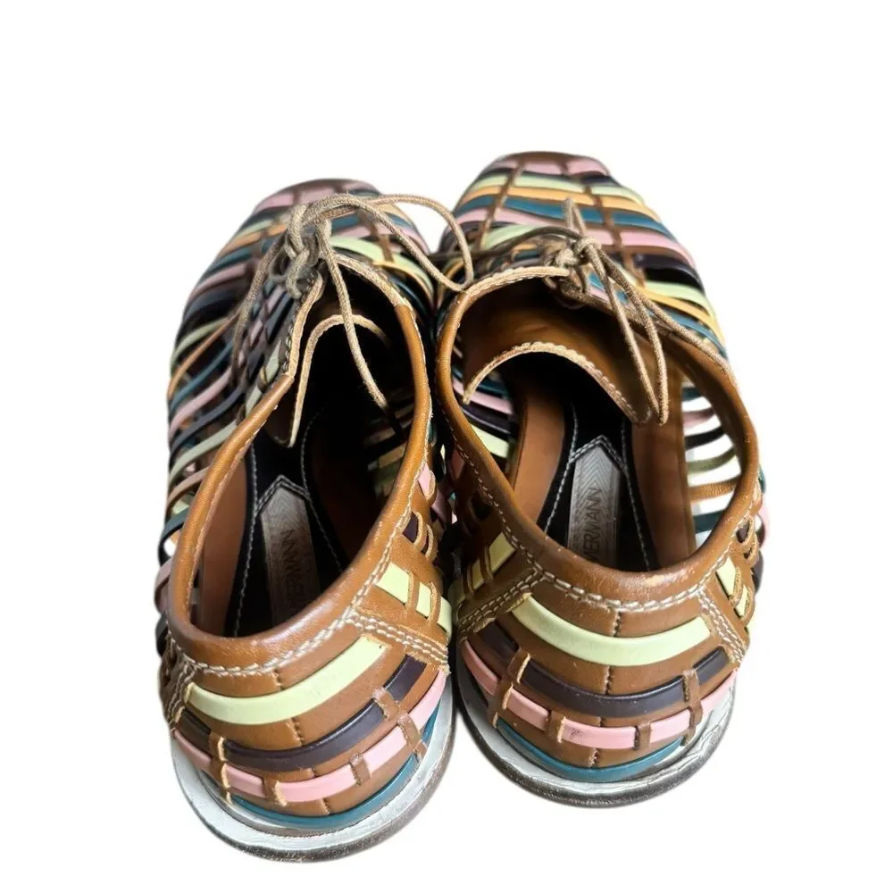 Zimmermann Woven Lace Up Derby Flats 39